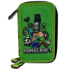 Minecraft - Trousse à crayons à trois compartiments – Avec contenu – 13,5 x 20 x 6,5 cm