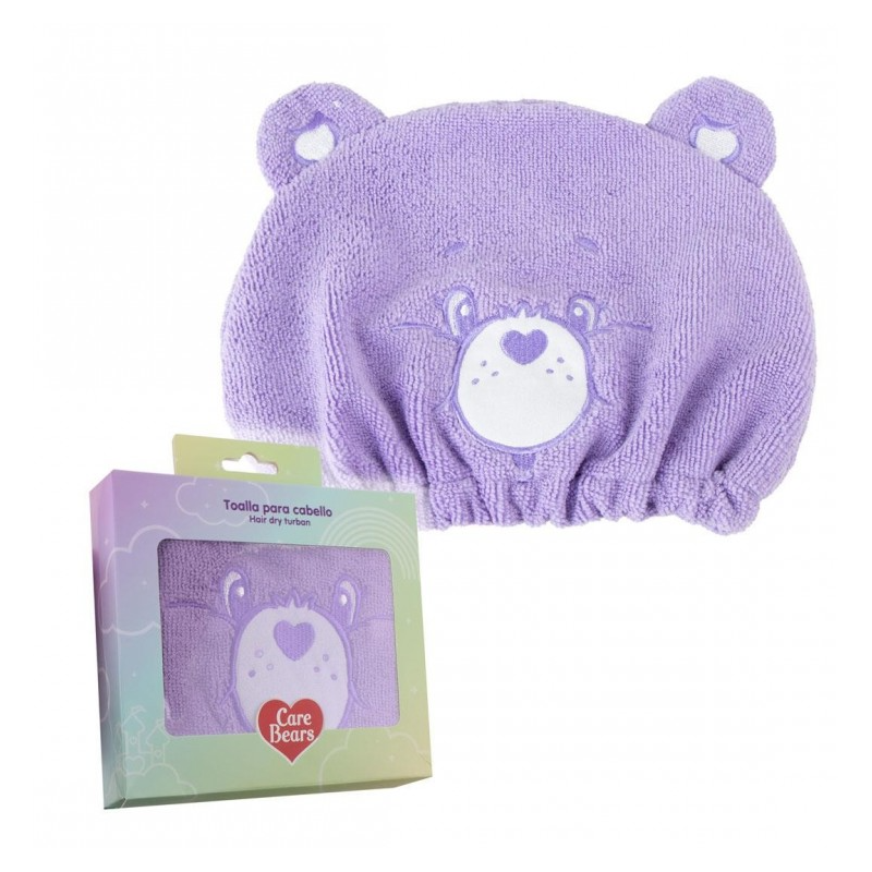 Serviette pour cheveux violette Bisounours