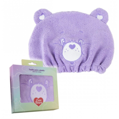 Serviette pour cheveux violette Bisounours