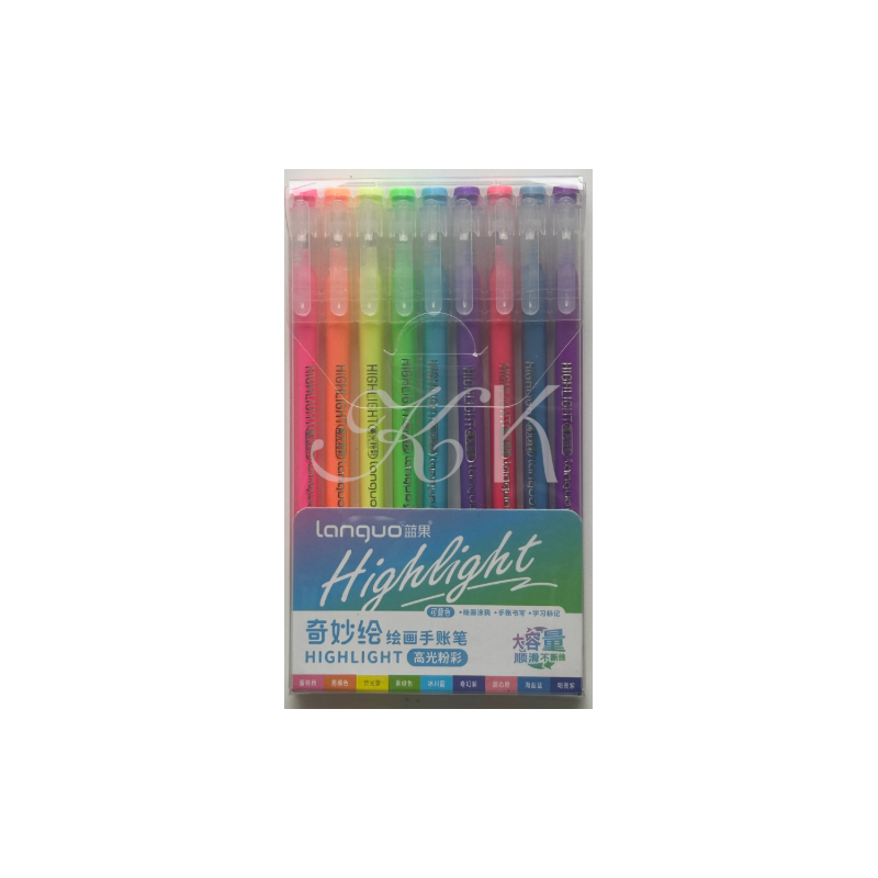 Lot de stylos gel Languo 0,6 mm, 9 pièces
