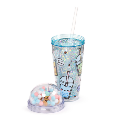 Gobelet Double-Paroi incassable avec paille et charmes - Foodiemals Bubble Tea