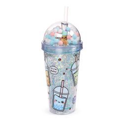 Gobelet Double-Paroi incassable avec paille et charmes - Foodiemals Bubble Tea