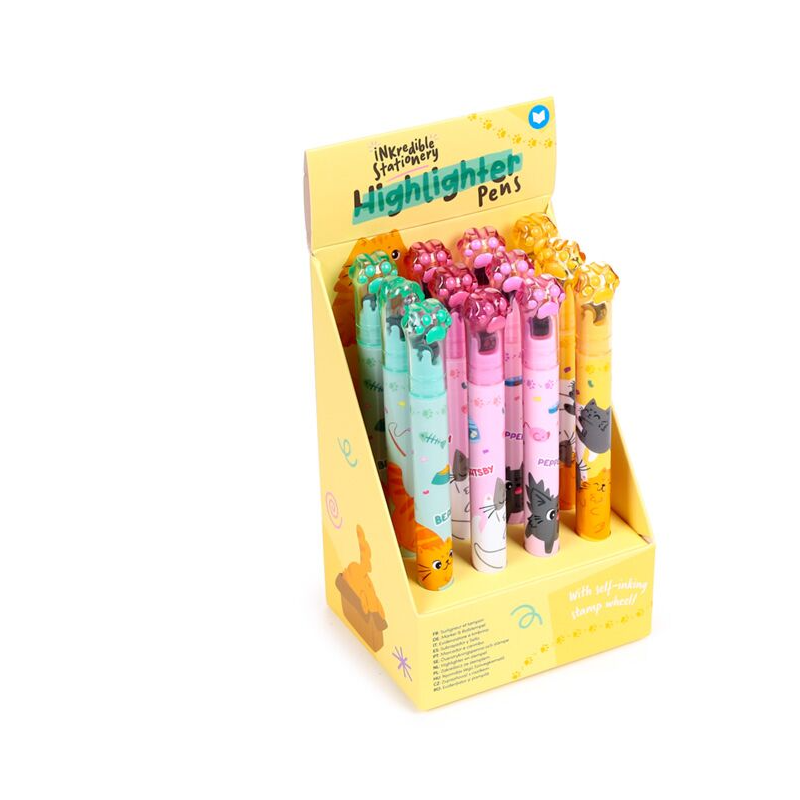 Blind Box Stylo-tampon surligneur et roue - Beans & Co Chats