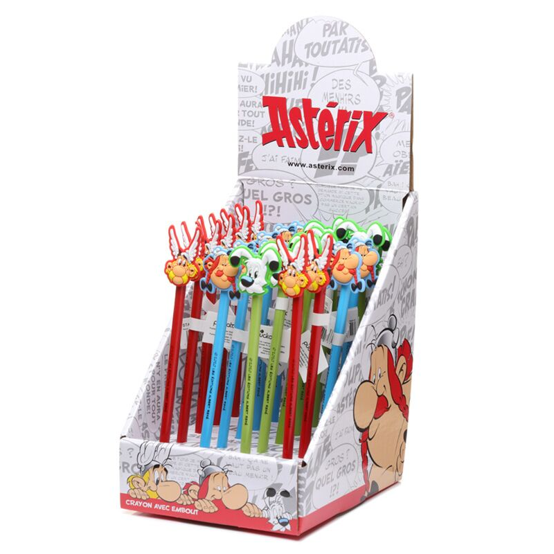 Blind Box Crayon à Papier Astérix, Obélix et Idéfix avec Embout decoratif