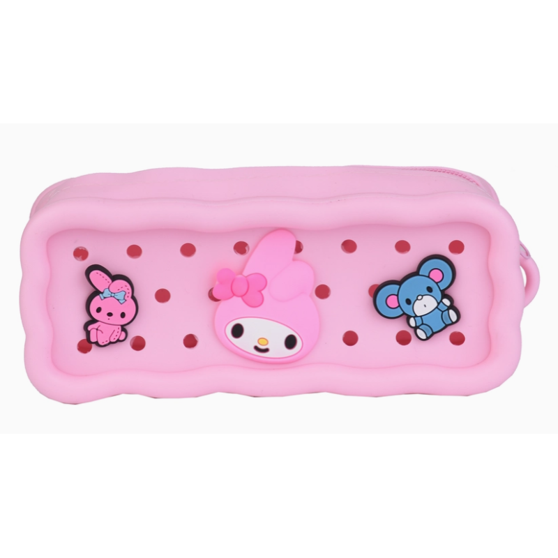 TROUSSE EN SILICONE + CHARMS MY MELODY - HELLO KITTY