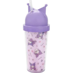 GOBELET + PAILLE KUROMI - MAUVE - HELLO KITTY " 591 ML
