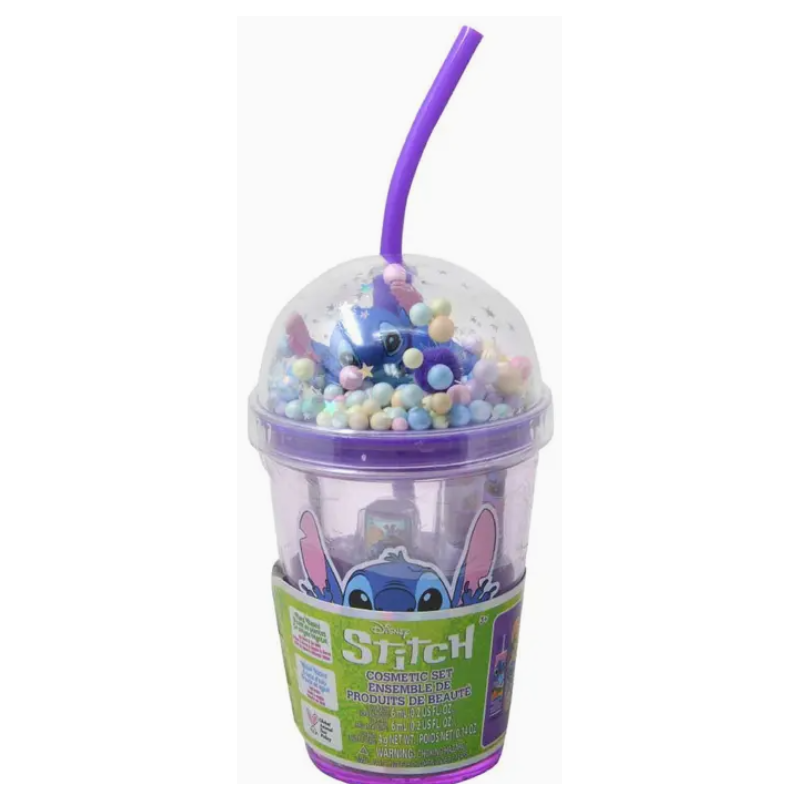 Gobelet Avec Paille + Cosmétiques Stitch