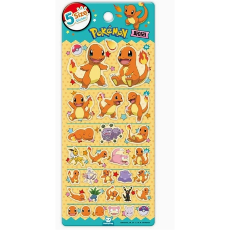 Feuilles d'autocollants 3D Salamèche - Pokémon