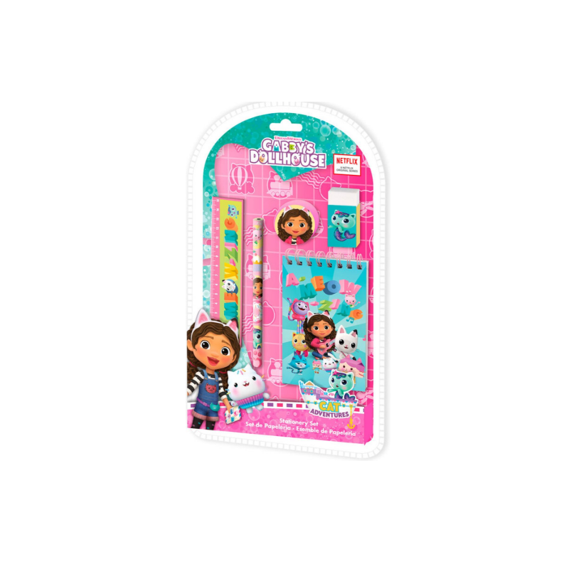 GABBY CHAT - Ensemble de papeterie de maison de poupée de Gabby