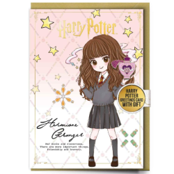 HARRY POTTER - Hermione - Carte de Voeux avec Pin's