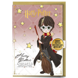 HARRY POTTER - Harry - Carte de Voeux avec Pin's