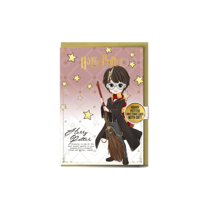 HARRY POTTER - Harry - Carte de Voeux avec Pin's