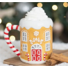 Tasse de Noël en forme de maison en pain d'épices avec anse sucre d'orge - 500Ml