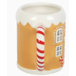 Tasse de Noël en forme de maison en pain d'épices avec anse sucre d'orge - 500Ml