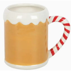 Tasse de Noël en forme de maison en pain d'épices avec anse sucre d'orge - 500Ml