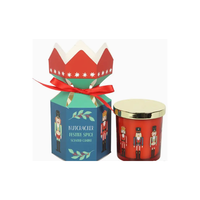Bougie Crackers de Noël Épices Festives Casse-Noisette