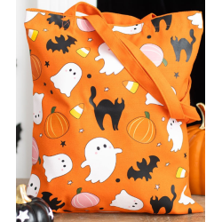 Tot bag à imprimé fantôme doux et effrayant 70 cm x 34 cm