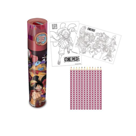 Tube Crayons + Coloriages Equipage Chapeau de Paille - One Piece