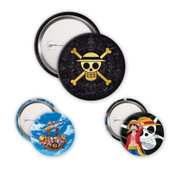 Badges x 3 Skull & Luffy - One Piece