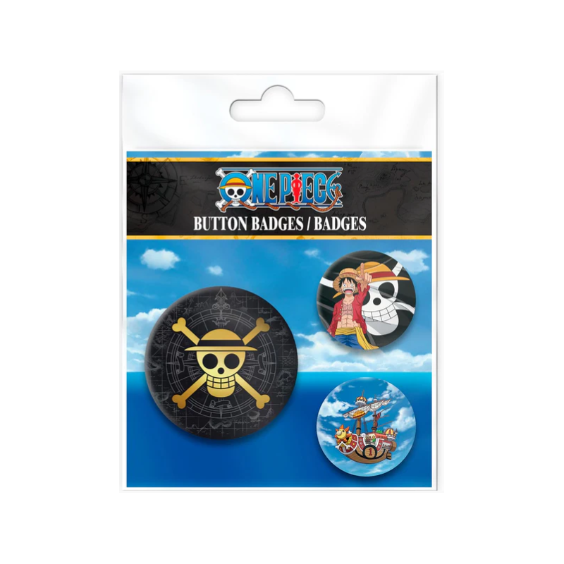 Badges x 3 Skull & Luffy - One Piece
