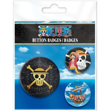 Badges x 3 Skull & Luffy - One Piece