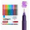 Stylos gel 12 couleurs pailletées KINGART