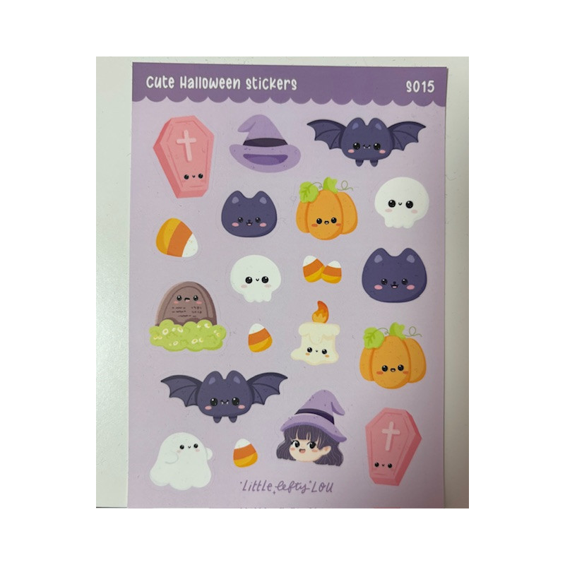 Feuille d'autocollant stickers mignon halloween