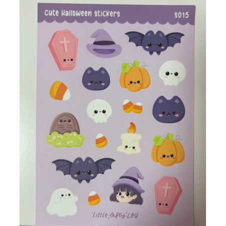 Feuille d'autocollant stickers mignon halloween