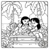 Coloriage Cozy Disney - Stitch & Friends