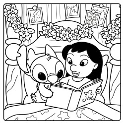 Coloriage Cozy Disney - Stitch & Friends