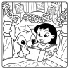Coloriage Cozy Disney - Stitch & Friends