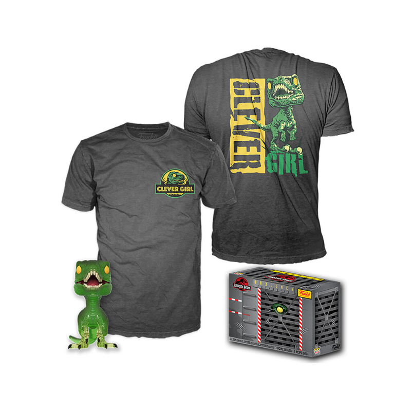 Jurassic Park - Coffret figurine POP & T-shirt Velociraptor Exclusive Taille : XL