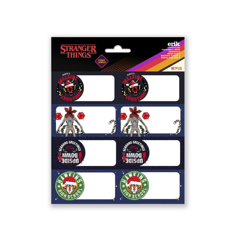Feuilles d'autocollants de Noel Stranger Things