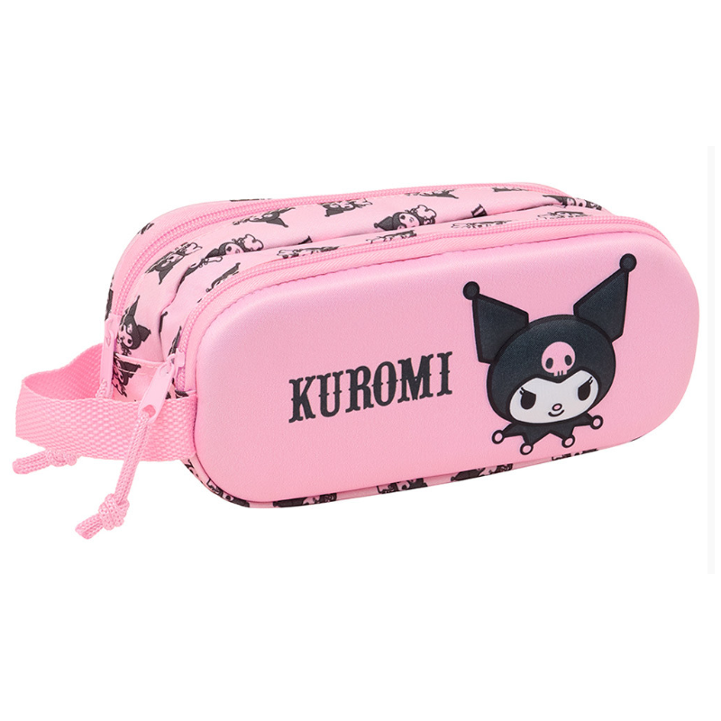 Trousse double 3D Kuromi Hello Kitty  21 X 8 X 6 Cm
