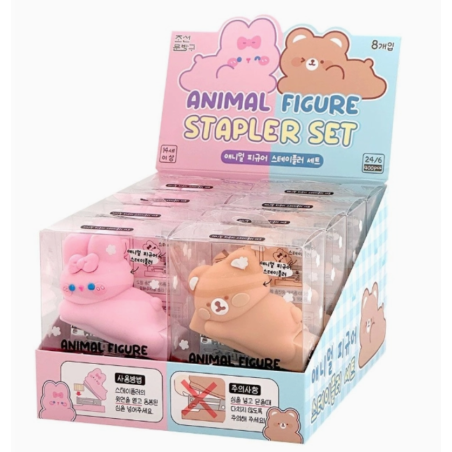 BLIND BOX AGRAFEUSES EN FORME D'ANIMAUX LAPIN ET OURS