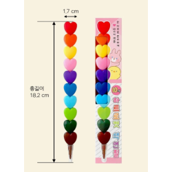Stylo à crayon empilable cœur arc-en-ciel