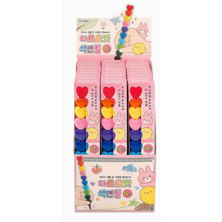 Stylo à crayon empilable cœur arc-en-ciel