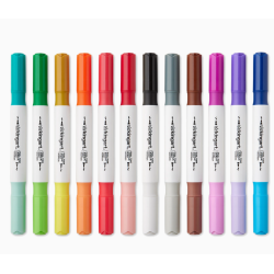 PACK DE FEUTRES DOUBLE POINTE 12 FEUTRES 24 COULEURS KINGART