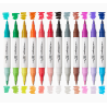 PACK DE FEUTRES DOUBLE POINTE 12 FEUTRES 24 COULEURS KINGART