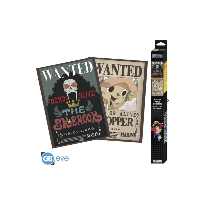 ONE PIECE - Wanted Chopper & Brook - Set de 2 posters '52x38'