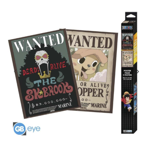 ONE PIECE - Wanted Chopper & Brook - Set de 2 posters '52x38'