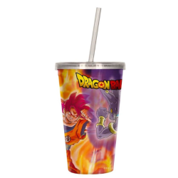 Verre avec paille lenticulaire 3D - Battle of gods -Dragon Ball Super