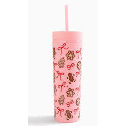 Gobelet de Noël rose avec biscuits en pain d’épice - 573 ml