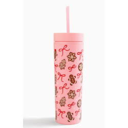 Gobelet de Noël rose avec biscuits en pain d’épice - 573 ml