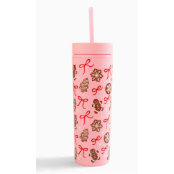 Gobelet de Noël rose avec biscuits en pain d’épice - 573 ml