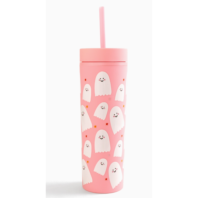 Gobelet Halloween Fantômes - Rose  473 ml