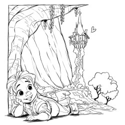 Coloriage Grand carré Adorables Petites Poupées