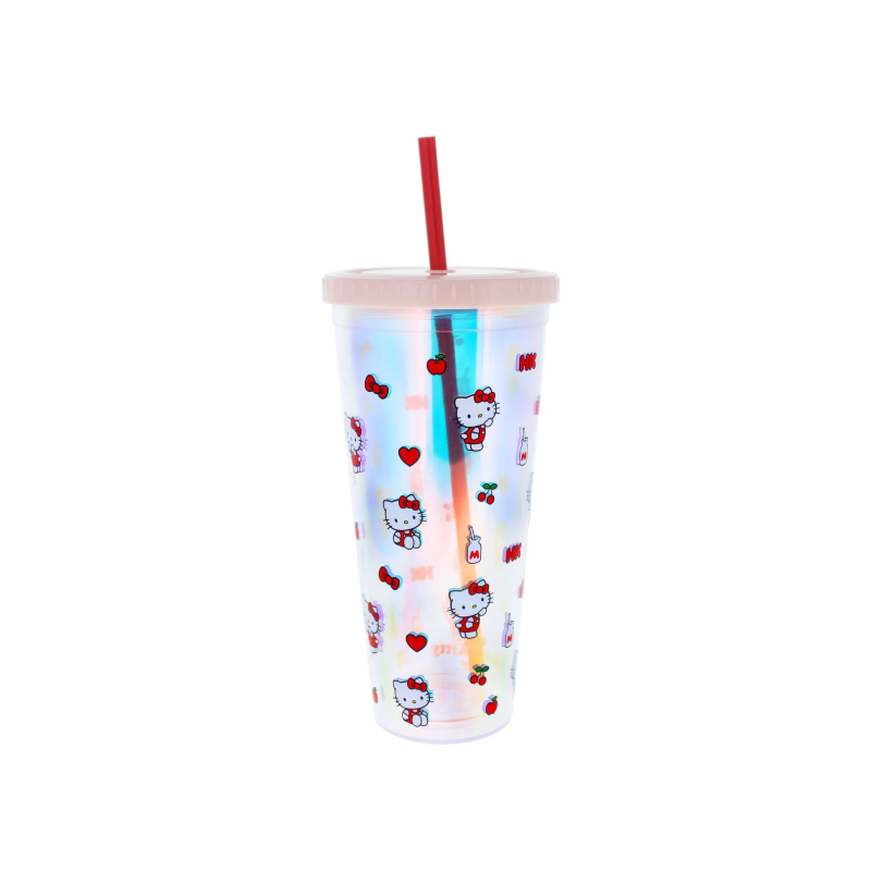 Hello Kitty et ses amis - Gobelet et paille - 600 ml