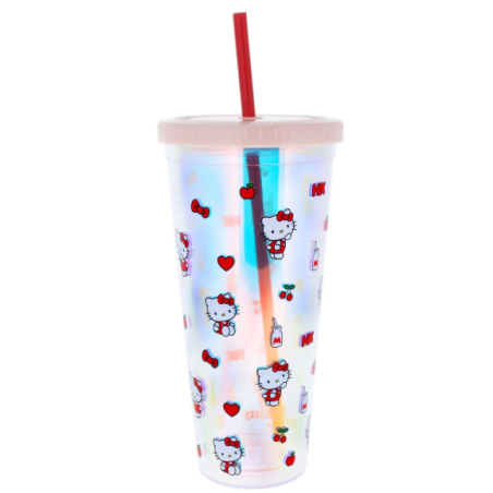 Hello Kitty et ses amis - Gobelet et paille - 600 ml