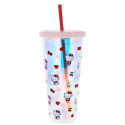 Hello Kitty et ses amis - Gobelet et paille - 600 ml